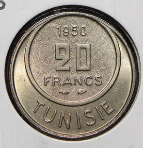 Tunisia 1950 AH 1370 20 Francs  291996 combine shipping