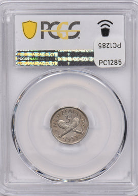 New Zealand 1953 3 Pence PCGS PR 67DCAM KM-25.1, Finest Known, 0 Graded Higher P