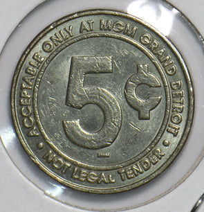 5 Cents MGM Grand Detroit 5 Cent Token 191956 combine shipping