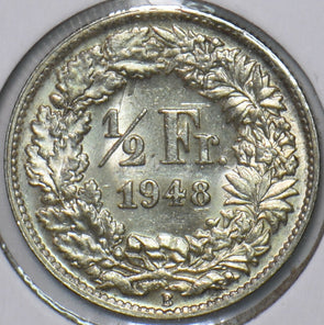 Switzerland 1948 1/2 Franc 194581 combine shipping