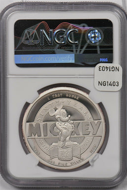 1988 Round silver NGC Proof 69UC Ambassador of Peace Mickey Mouse 60th Annivers