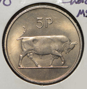 Ireland 1970 5 Pence Bull animal  291726 combine shipping