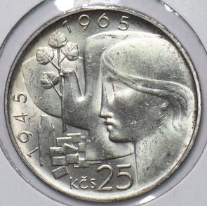 Czechoslovakia 1945 ~65 25 Korun Lion animal 295086 combine shipping