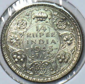 British India 1943 1/4 Rupee 295407 combine shipping
