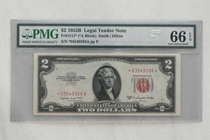 1953 B $2 Star Note PMG Gem Unc 66EPQ Fr#1511* PM0067