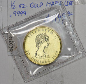 1989 Gold Canada Mapple Leaf 1/2oz (Sealed) Gem Bu GL0314