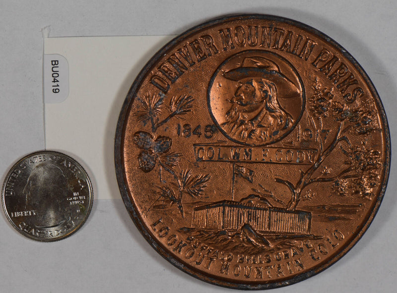 huge lucky penny medal lookout mountain colo BU0419 combine shipping