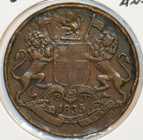 India British 1835 1/4 Anna Lion animal East India Co 195586 combine shipping