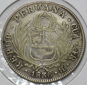 Peru 1836 4 Reales 491232 combine shipping
