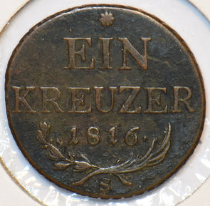 Austria 1816 S Kreuzer Eagle animal 194622 combine shipping