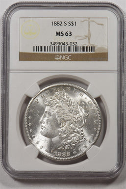 1882-S Morgan Dollar Silver NGC MS63 NI0011