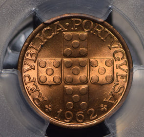 Portugal 1962 20 Centavos PCGS MS65RD rare in gem red! PC0472 combine shipping