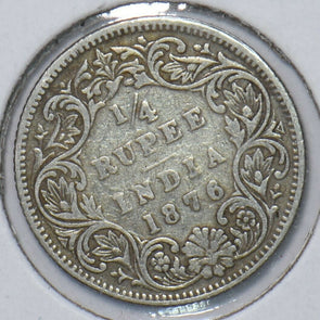 India British 1876 1/4 Rupee 295756 combine shipping