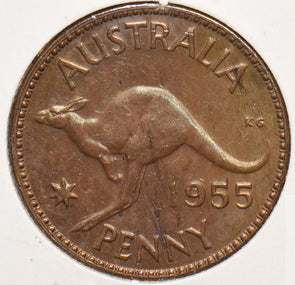 Australia 1955 M Penny Kangaroo animal 240017 combine shipping