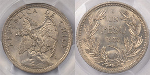 Chile 1933 So Peso Condor animal PCGS MS 65 PI0018 combine shipping