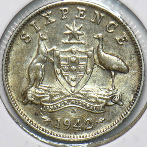 Australia 1942 6 Pence Kangaroo animal Ostrich Georgivs VI 902073 combine shippi