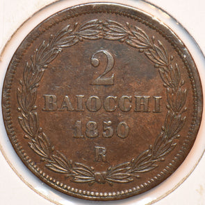 Italian States 1850 R 2 Baiocchi Papel States. Vatican 490597 combine shipping