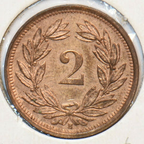 Switzerland 1936 2 Rappen Toned UNC 295599 combine shipping