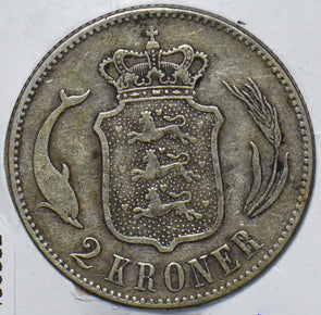 Denmark 1875 2 Kroner Porpoise animal 490582 combine shipping