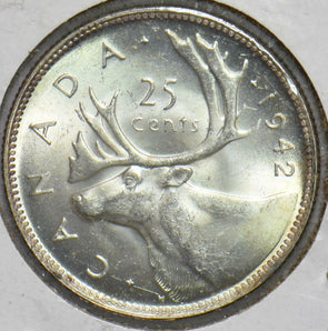 Canada 1942 25 Cents Caribou Georgivs VI 293320 combine shipping