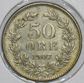 Sweden 1907 50 Ore 297885 combine shipping