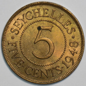 Seychelles 1948 5 Cents 240758 combine shipping