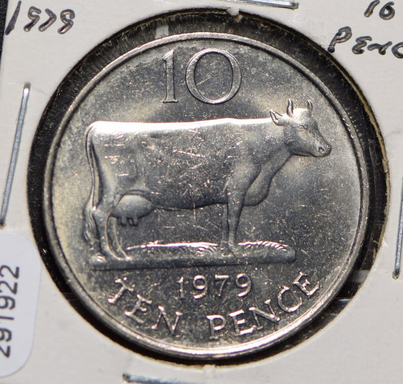 Guernsey 1979 10 Pence Cow animal  291922 combine shipping