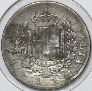 Italy 1863 2 Lire 194787 combine shipping