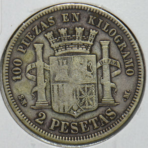 Spain 1869 2 Pesetas 297164 combine shipping