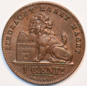 Belgium 1907 Cent Lion animal 294888 combine shipping