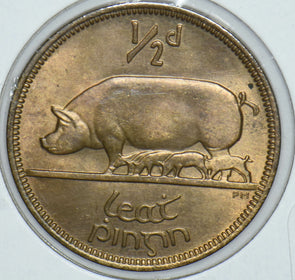 Ireland 1953 Harp 1/2 Penny Pigs animal 290996 combine shipping