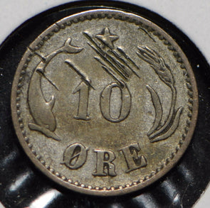 Denmark 1899 10 Ore Dolphin animal  901502 combine shipping