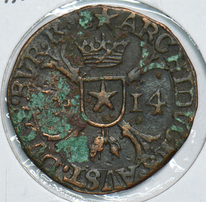 Spain 1600 's copper coin Netherllands 198570 combine shipping