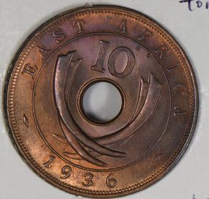 East Africa 1936 10 Cents stunning purple toning E0082 combine shipping