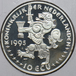 Netherlands 1995 10 Ecu grotius proof Lion 490898 combine shipping