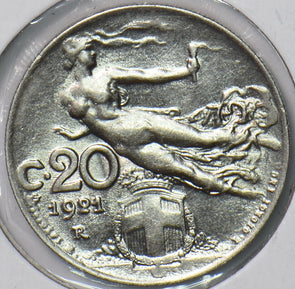 Italy 1921 R 20 Centesimi naked woman 295382 combine shipping