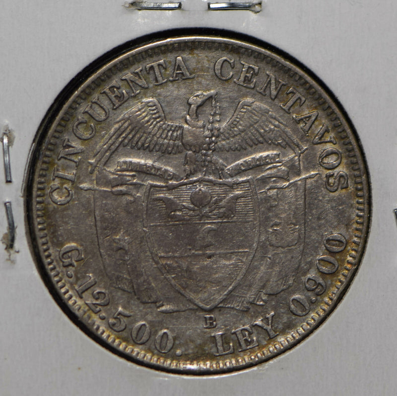 Colombia 1933 /2 50 Centavos silver  290273 combine shipping