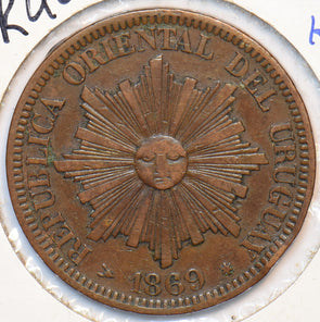 Uruguay 1869 H 4 Centesimos 295928 combine shipping