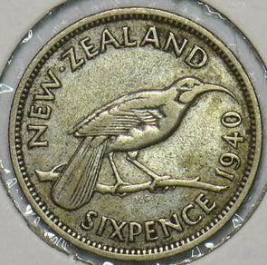 New Zealand 1940 6 Pence Huia Bird animal 196470 combine shipping