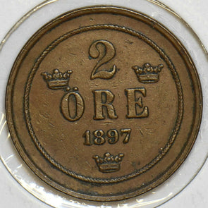 Sweden 1897 2 Ore 297932 combine shipping