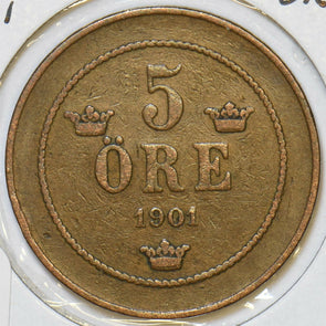 Sweden 1901 5 Ore 240475 combine shipping