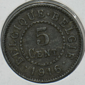 Belgium 1916 5 Centimes Lion animal 195898 combine shipping