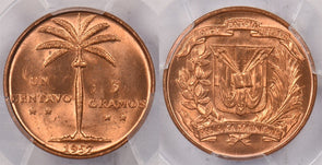 Dominican Republic 1957 Centavo PCGS MS 65 RED Only 2 Graded Higher By PCGS PC14