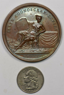 Great Britain 1727 Medal Death of Issac Newton AE, Eimer-504 52mm P/L MI II:469/