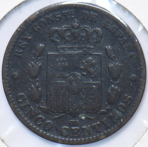 Spain 1879 5 Centimos Lion animal 902550 combine shipping