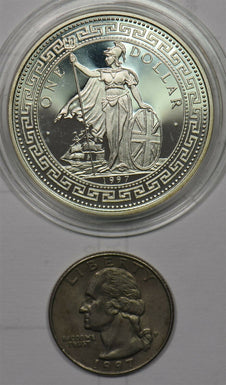 Hong Kong 1997 Trade Dollar silver Hongkong Returns to China colorized BU0717 co