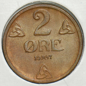 Norway 1947 2 Ore 904332 combine shipping
