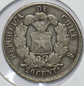 Chile 1866 20 Centavos Condor animal  291240 combine shipping