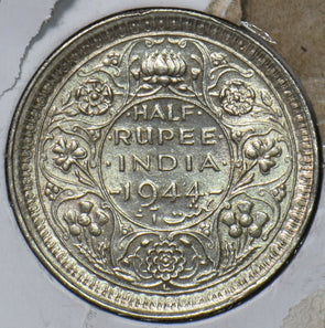 British India 1944 1/2 Rupee 295453 combine shipping