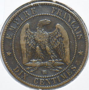 France 1862 BB 10 Centimes Eagle animal 900606 combine shipping